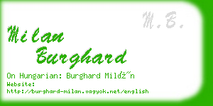 milan burghard business card